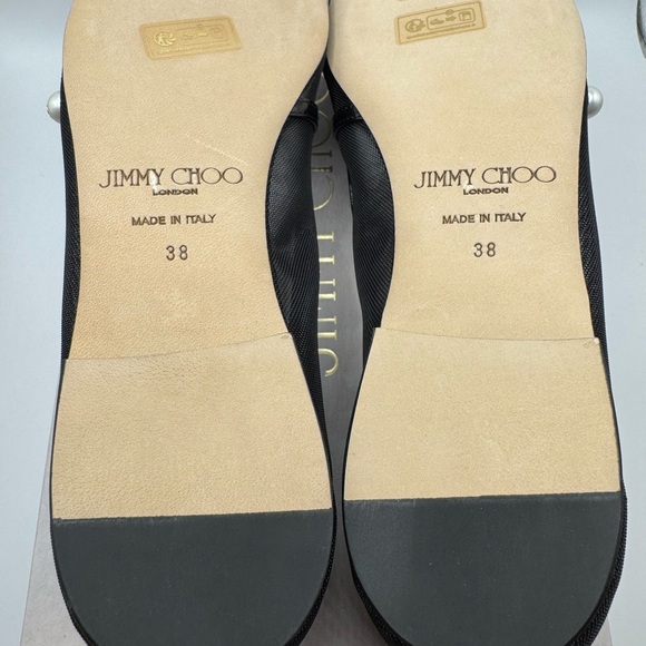 New Authentic Jimmy Choo Elisa Flat Sandals Black 38 - Picture 8 of 11